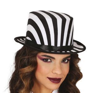 Fiestas Guirca Unisex Adult Striped Top Hat / Black/White